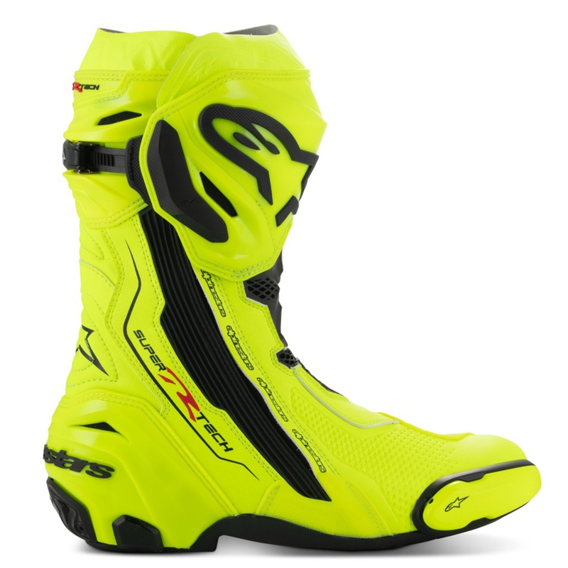 Alpinestars Supertech R fluo geltonai juodi motociklininko batai