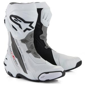Alpinestars Supertech R Vented motociklininko batai balta-šviesiai pilka-juoda