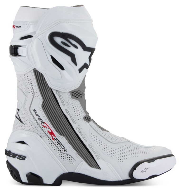 Alpinestars Supertech R Vented motociklininko batai balta-šviesiai pilka-juoda