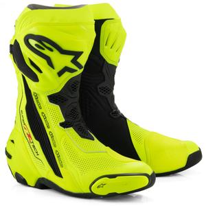 Alpinestars Supertech R Vented fluo geltonai juodi motociklininko batai