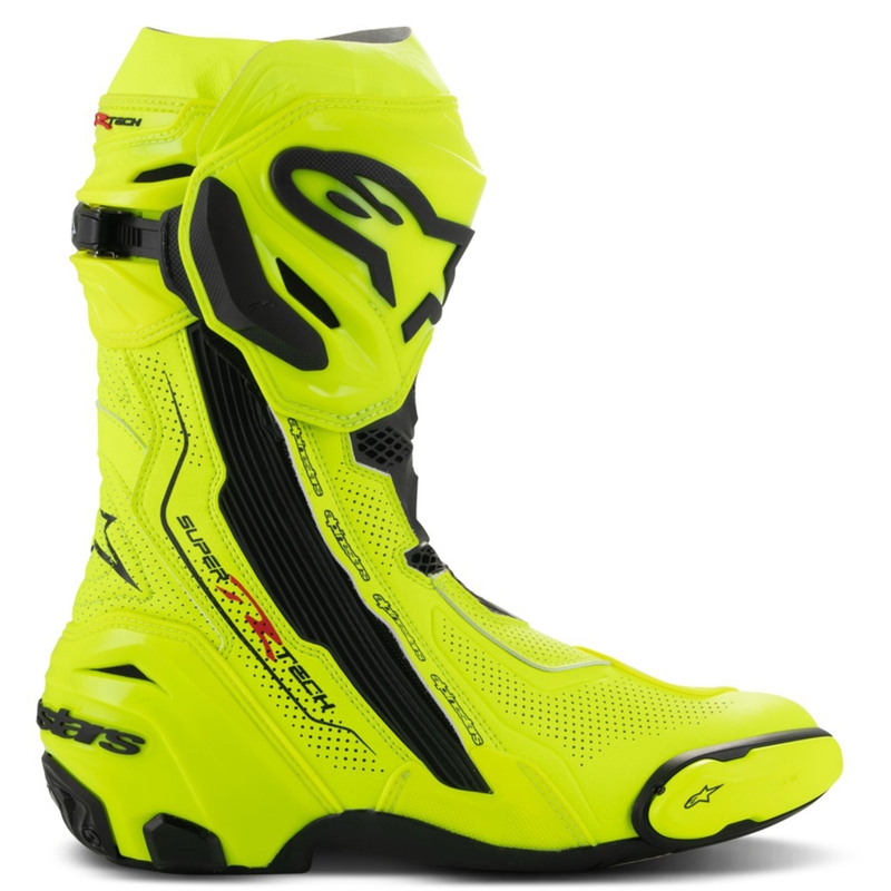Alpinestars Supertech R Vented fluo geltonai juodi motociklininko batai
