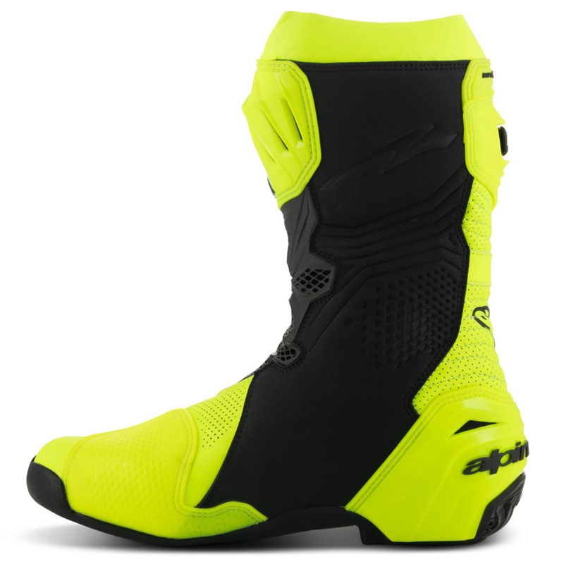Alpinestars Supertech R Vented fluo geltonai juodi motociklininko batai