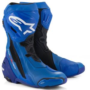 "Alpinestars Supertech R" ventiliuojami motociklininko batai mėlyna ir juoda