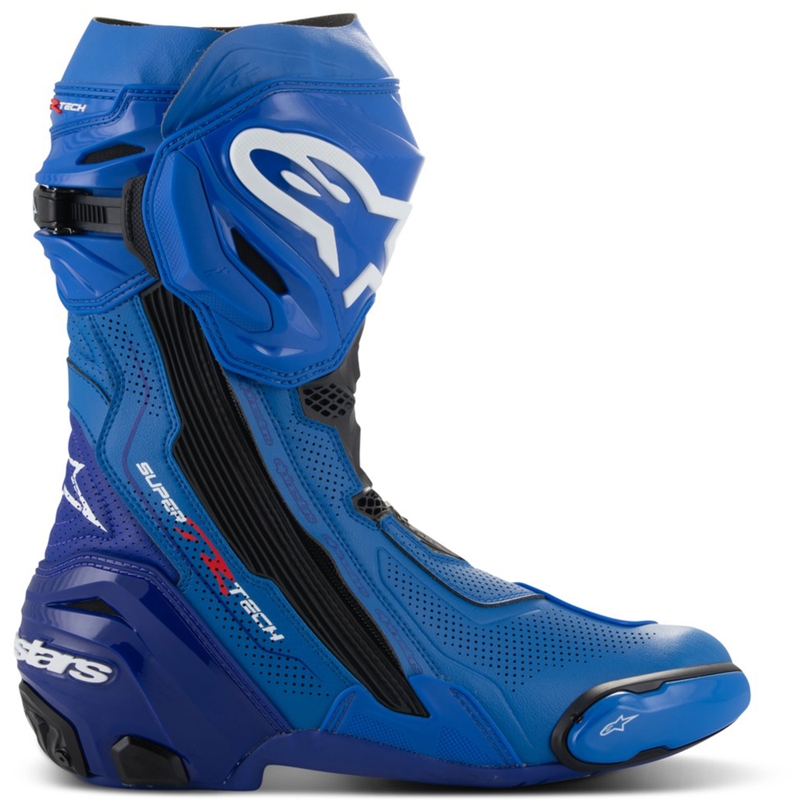 "Alpinestars Supertech R" ventiliuojami motociklininko batai mėlyna ir juoda