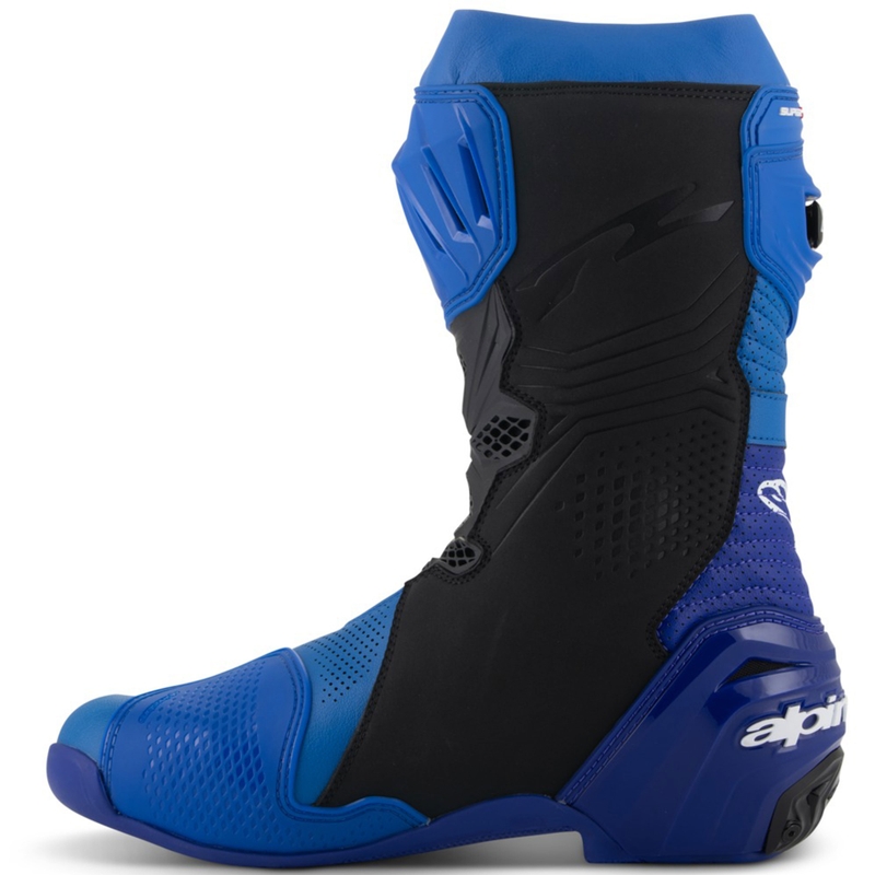"Alpinestars Supertech R" ventiliuojami motociklininko batai mėlyna ir juoda