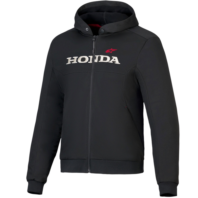 Alpinestars Chrome V3 Sport Hoodie Honda Collection juoda, smėlio ir raudona spalvos