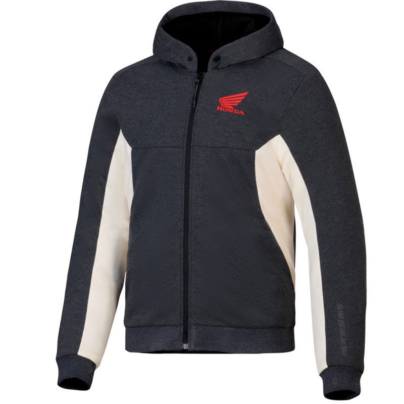 "Alpinestars Chrome V3 Sport Hoodie Honda" tamsiai pilka-kreminė-raudona