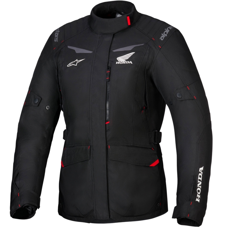 Moteriška neperšlampama motociklininko striukė Alpinestars Stella ST-1 Honda juoda ir raudona