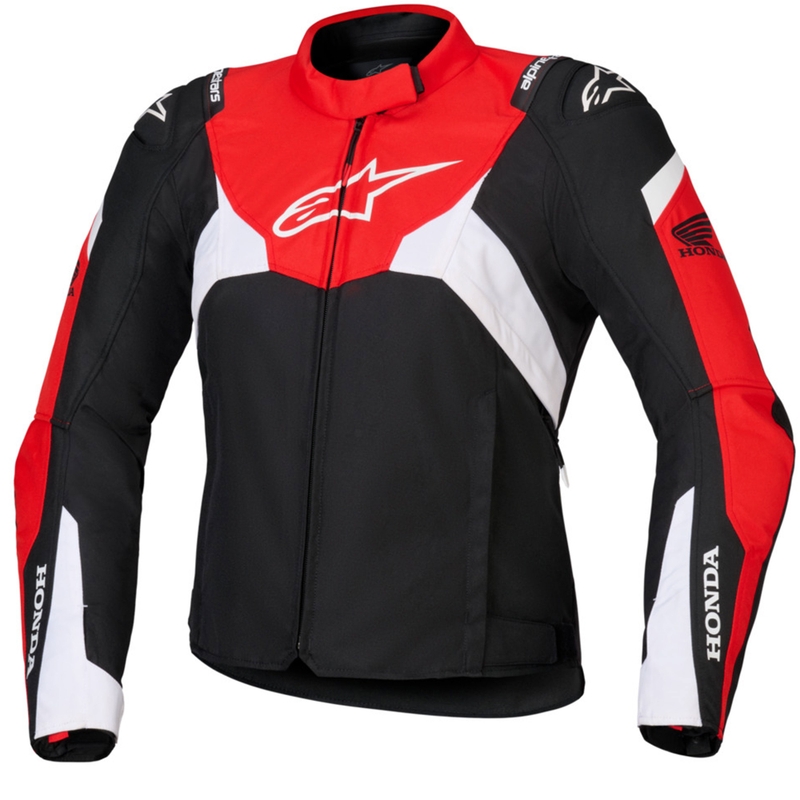 Moteriška "Alpinestars Stella T-Jaws V4" neperšlampama motociklininko striukė "Honda" juoda, raudona ir balta