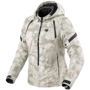 Moteriška "Revit Flare 3 H2O" kamufliažinė pilkos ir baltos spalvų motociklininko striukė