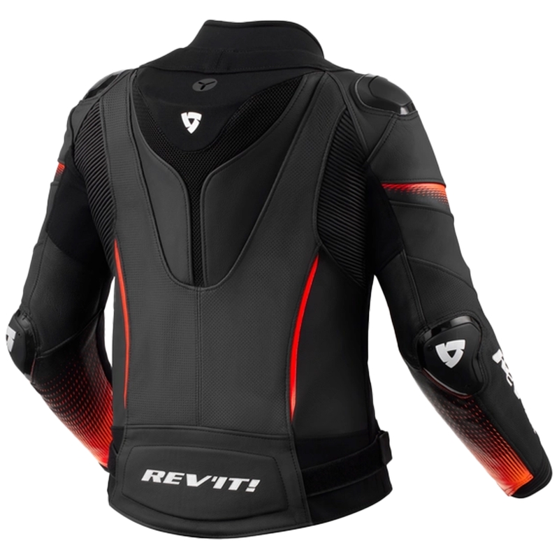 Moteriška Revit Xena 4 Pro Black-Fluo Red odinė motociklininko striukė