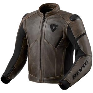 "Revit Parallax" rudos spalvos odinė motociklininko striukė