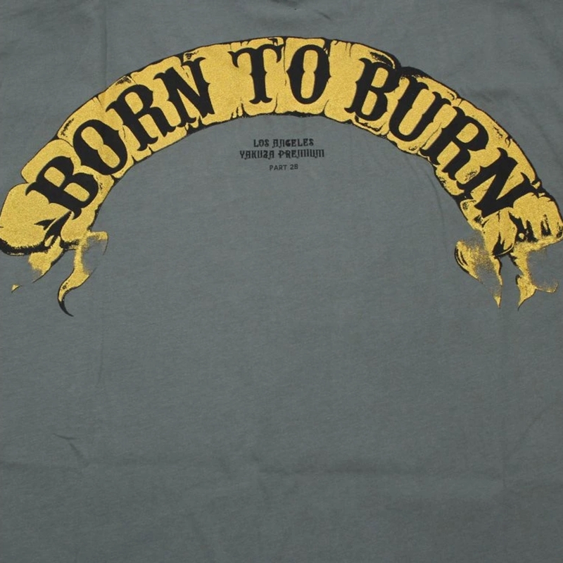 Marškinėliai Yakuza Premium Born To Burn Flying Riots Los Angeles alyvuogių žalia