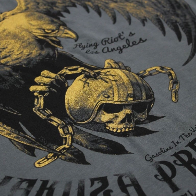 Marškinėliai Yakuza Premium Born To Burn Flying Riots Los Angeles alyvuogių žalia