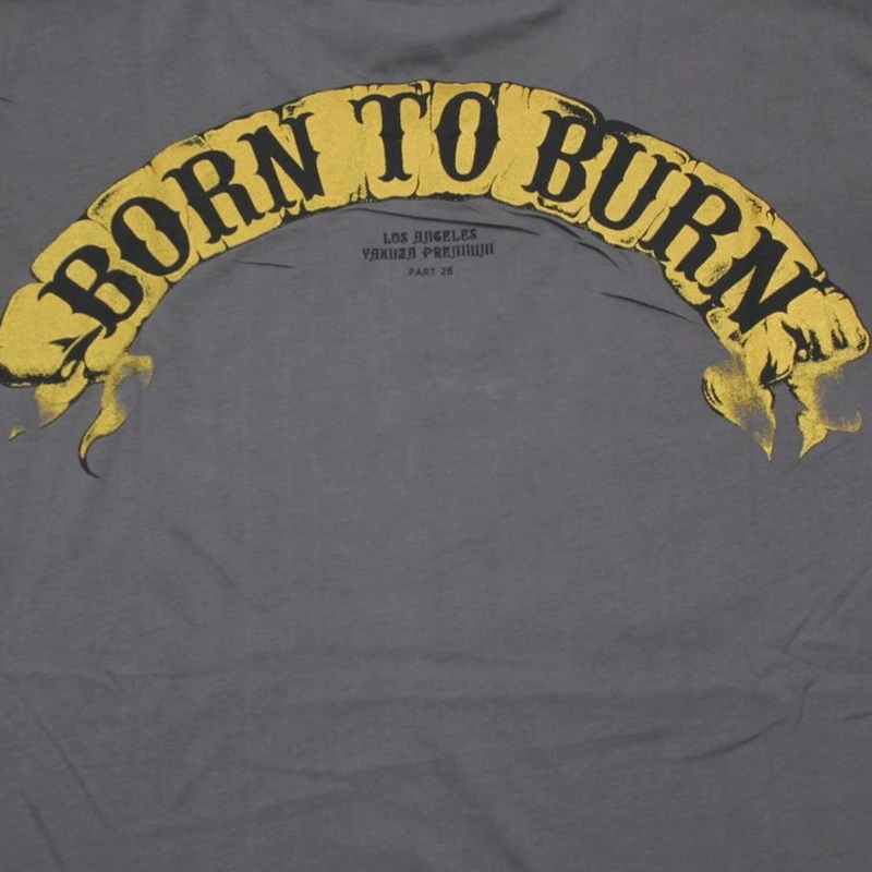 Yakuza Premium marškinėliai Born To Burn Flying Riots Los Angeles tamsiai pilki