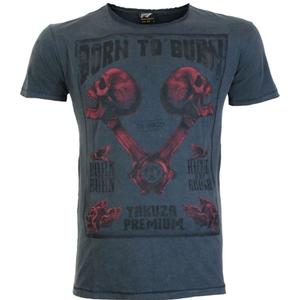 Marškinėliai Yakuza Premium Rude and Rough Born to Burn - Los Angeles blue