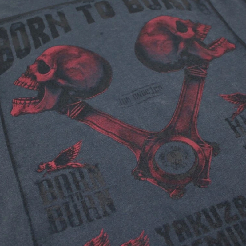 Marškinėliai Yakuza Premium Rude and Rough Born to Burn - Los Angeles blue