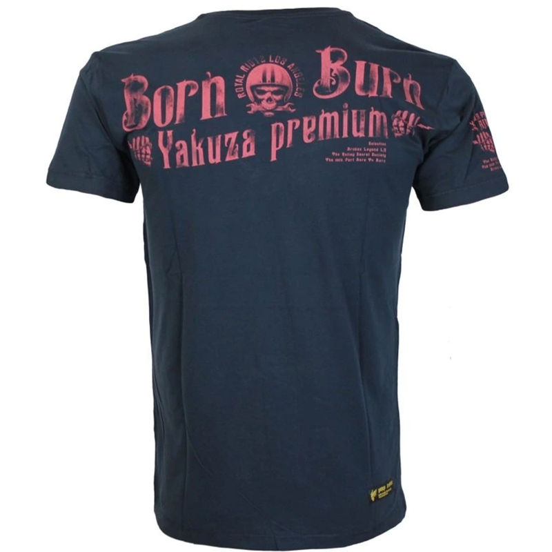 Marškinėliai Yakuza Premium Hell Rider - Born to Burn tamsiai mėlyni