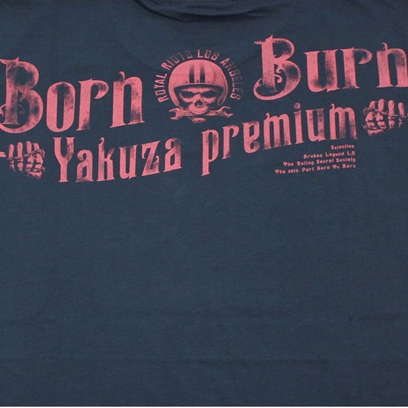 Marškinėliai Yakuza Premium Hell Rider - Born to Burn tamsiai mėlyni