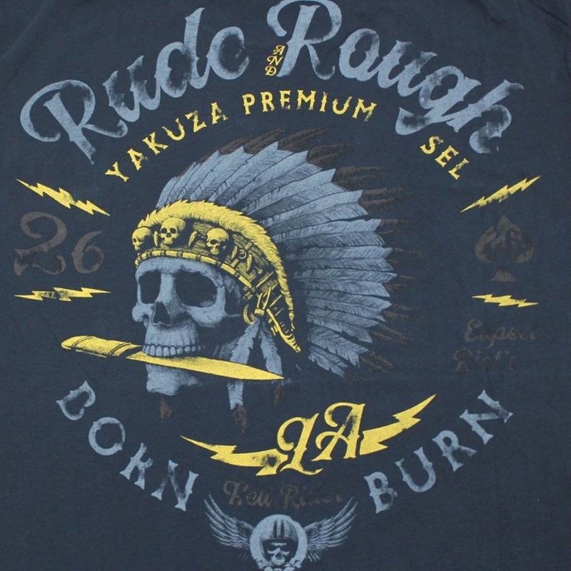 Marškinėliai Yakuza Premium Rude and Rough - Los Angeles tamsiai mėlyni