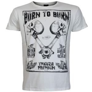 Marškinėliai Yakuza Premium Rude and Rough Born to Burn - Los Angeles white