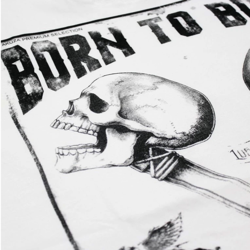 Marškinėliai Yakuza Premium Rude and Rough Born to Burn - Los Angeles white