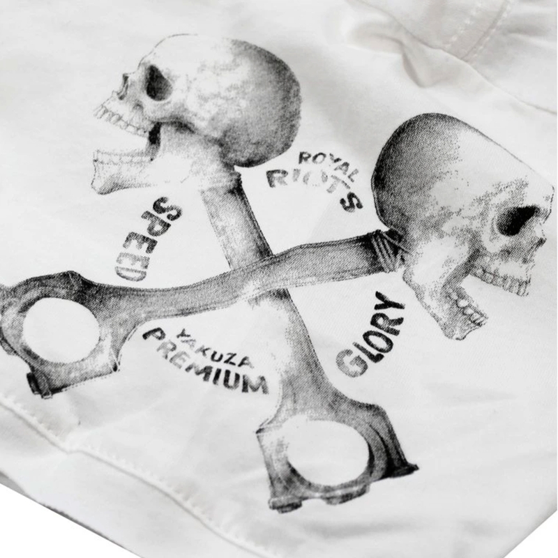 Marškinėliai Yakuza Premium Rude and Rough Born to Burn - Los Angeles white