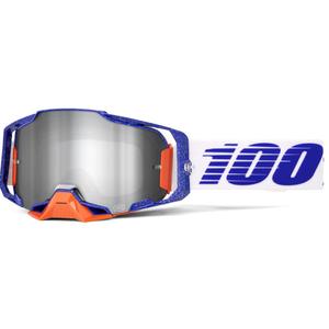 Motokroso akiniai 100% Armega Lavingaad su sidabriniu stiklu