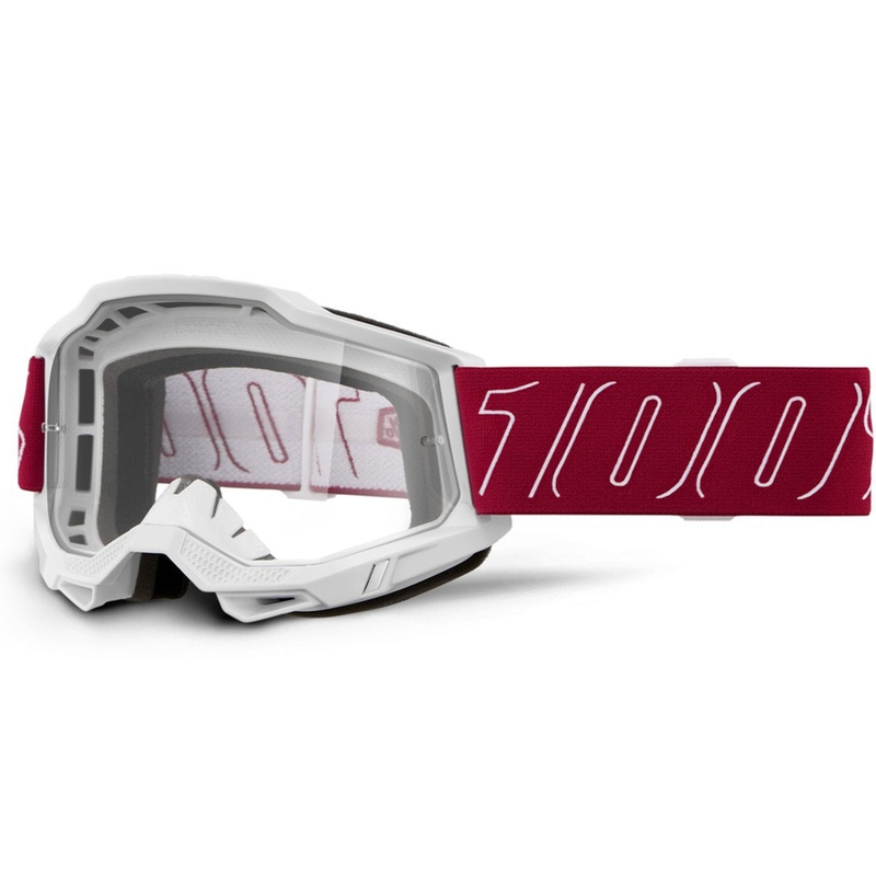 Motokroso akiniai 100% Accuri 2 Redline su skaidriu stiklu