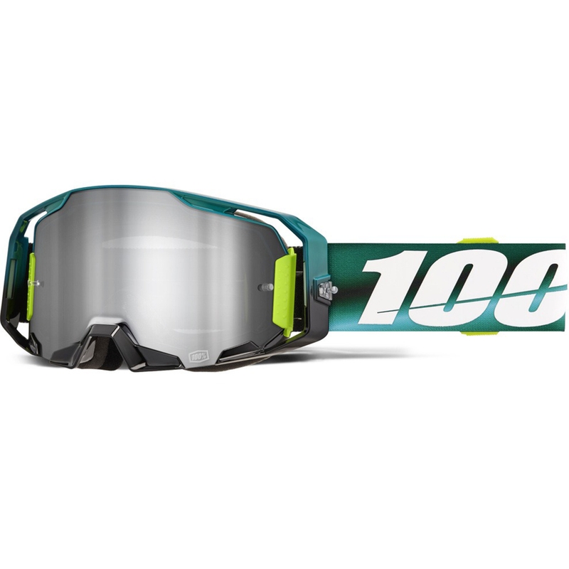100% ARmatic Polarity motokroso akiniai su sidabriniu stiklu