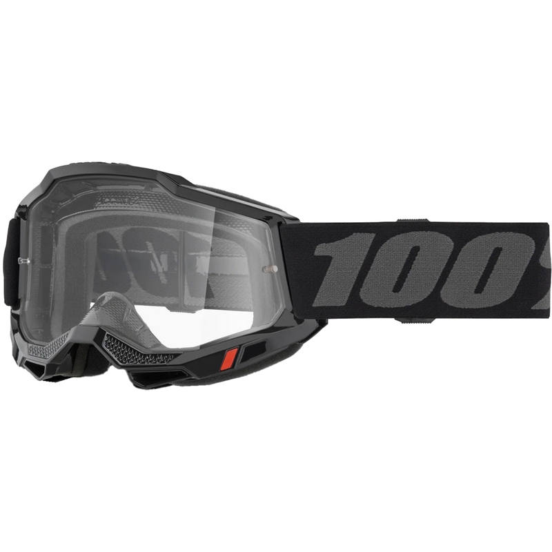 Vaikiški motokroso akiniai 100% Accuri 2 Junior juodi su skaidriu stiklu