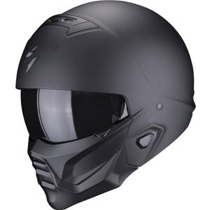 Atviras motociklininko šalmas su kauke Scorpion EXO-COMBAT II Solid black matt