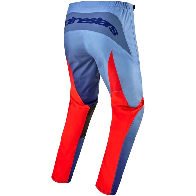 Alpinestars Fluid Lucent motokroso kelnės mėlyna-šviesiai mėlyna-oranžinė