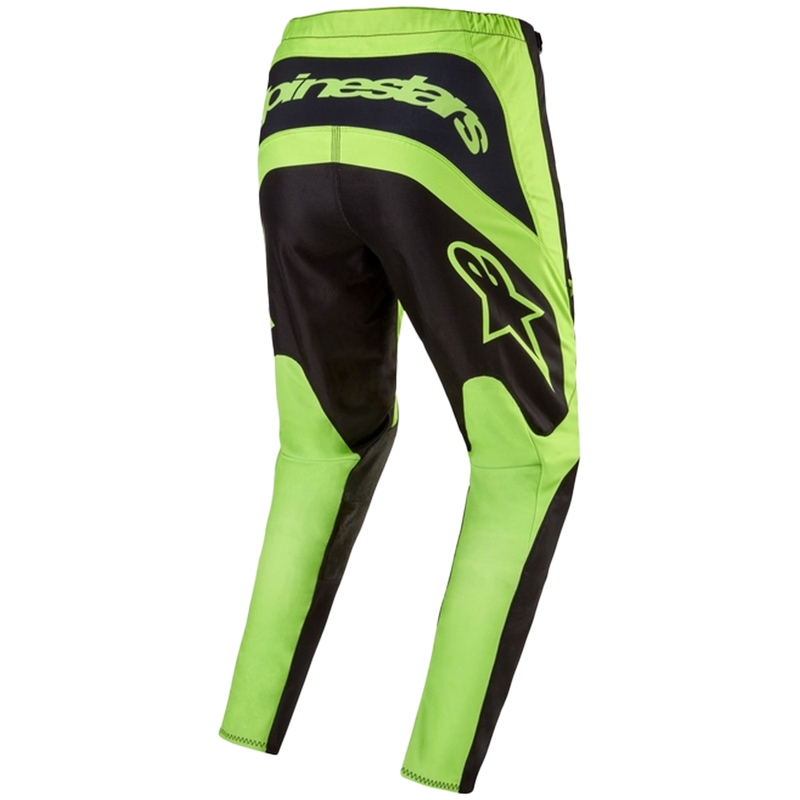 "Alpinestars Fluid Lurv" motokroso kelnės juodos ir fluoro geltonos spalvos