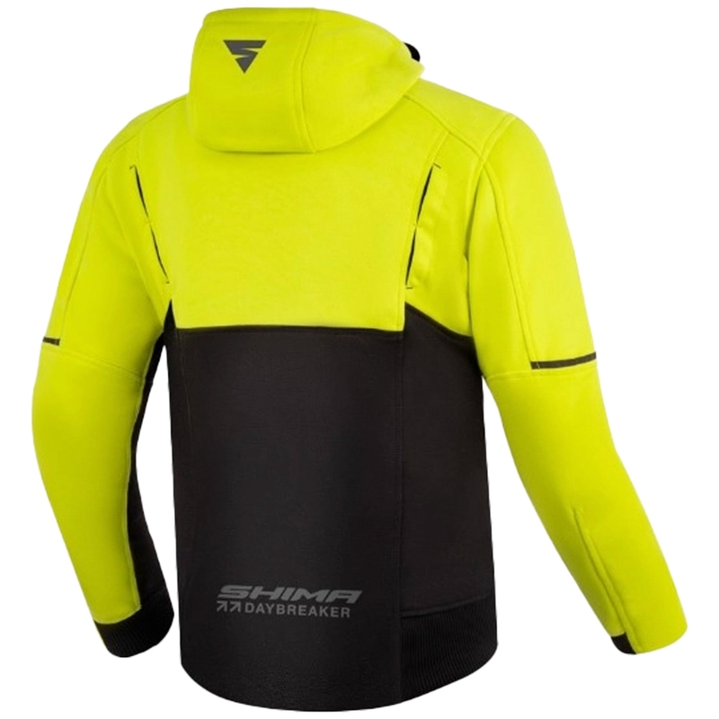 Motociklininko džemperis su gobtuvu Shima Daybreaker black-fluo yellow