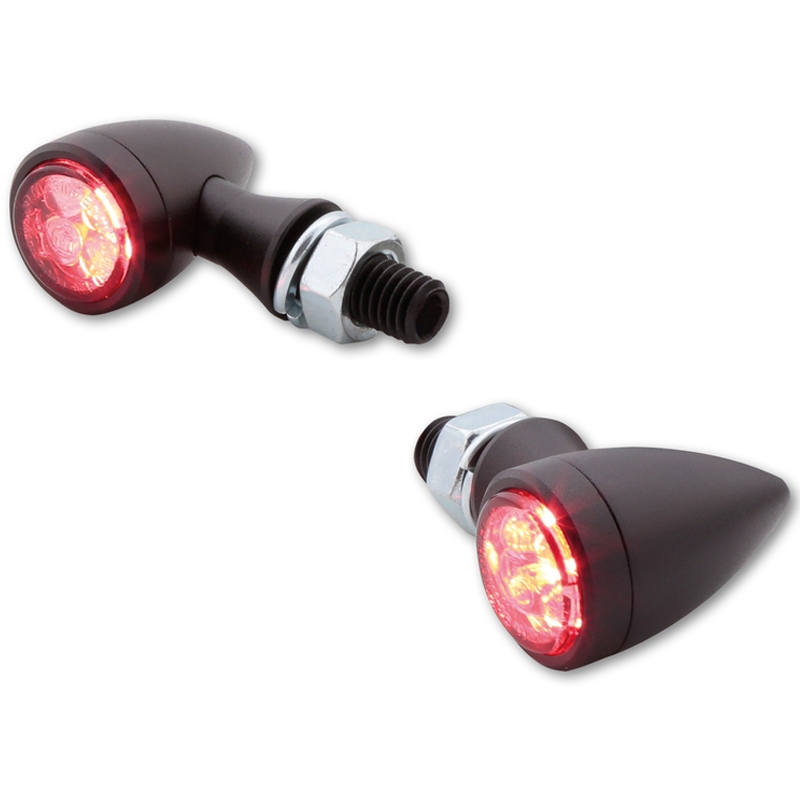"Highsider Smart Sixteen Bullet LED 3in1" dūmų pilkos spalvos motocikliniai mirksintys žibintai