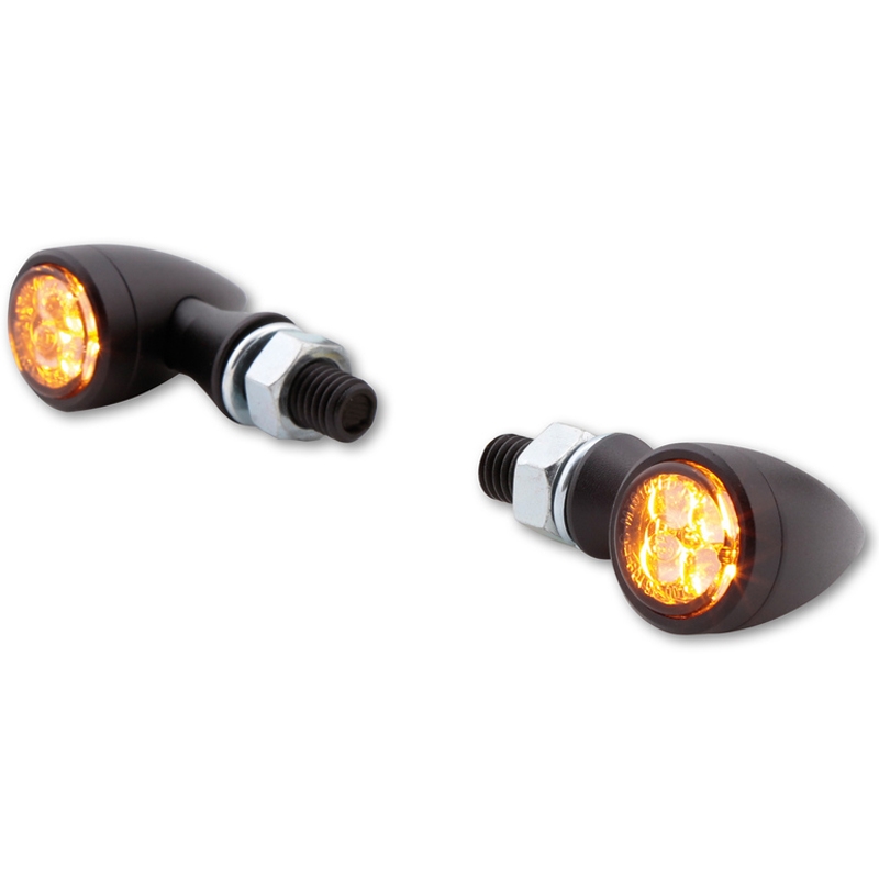 "Highsider Smart Sixteen Bullet LED 3in1" dūmų pilkos spalvos motocikliniai mirksintys žibintai