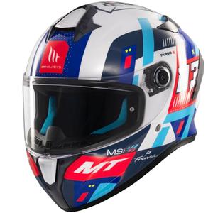 MT Targo S integralus motociklininko šalmas SERGIO GARCIA mėlyna-raudona-balta