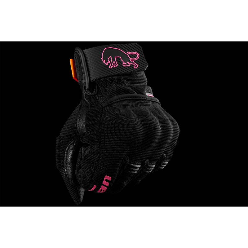 Moteriškos Furygan Jet Lady D3O® Evo Black and Pink motociklininko pirštinės