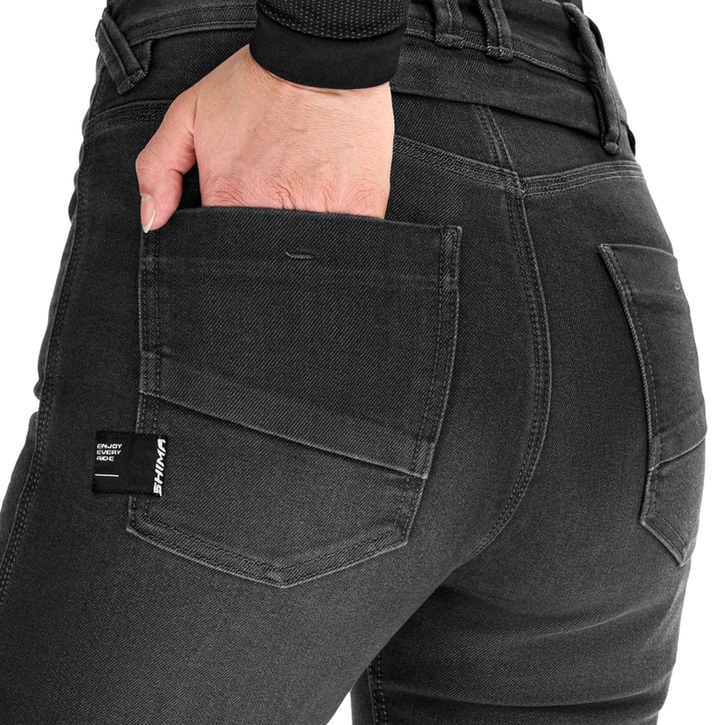 Moteriški džinsai Shima Ridge Black Motorcycle Jeans