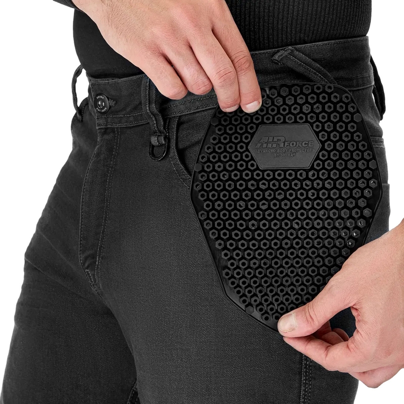 "Shima Ridge" prailginti juodi motociklininko džinsai