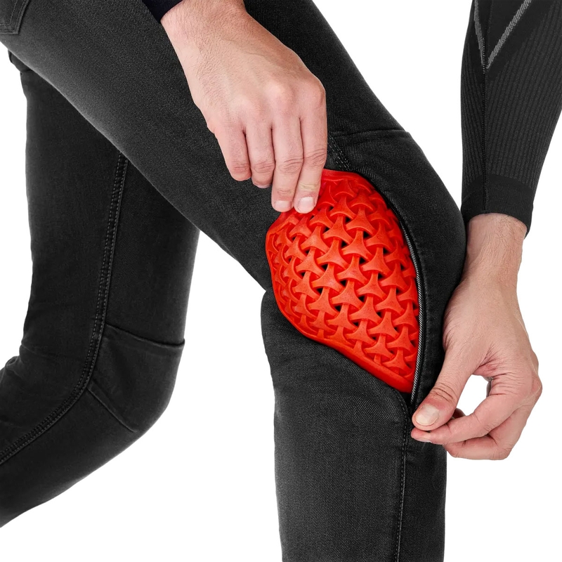 "Shima Ridge" prailginti juodi motociklininko džinsai