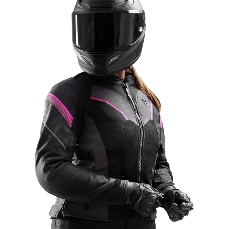Moteriška motociklininko striukė Rebelhorn Hiflow V Black-Grey-Pink