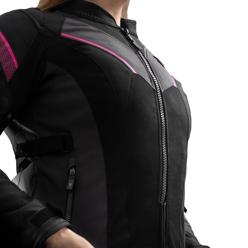 Moteriška motociklininko striukė Rebelhorn Hiflow V Black-Grey-Pink