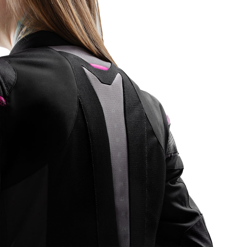 Moteriška motociklininko striukė Rebelhorn Hiflow V Black-Grey-Pink