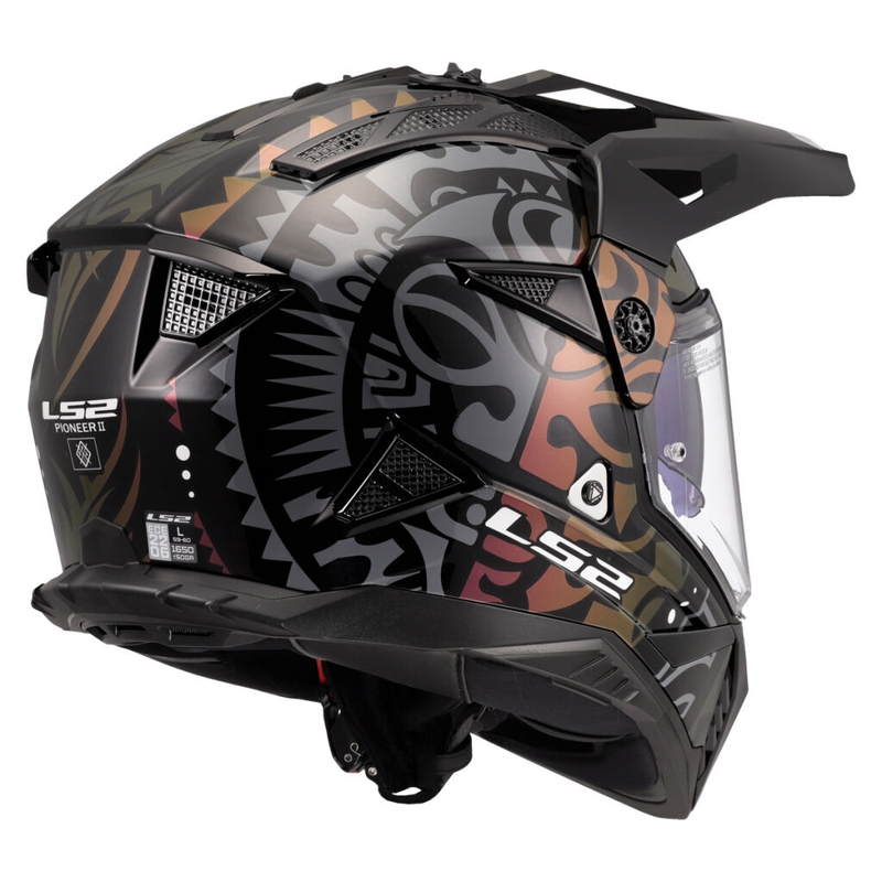 Enduro motociklininko šalmas LS2 MX702 Pioneer II Rangi juodas