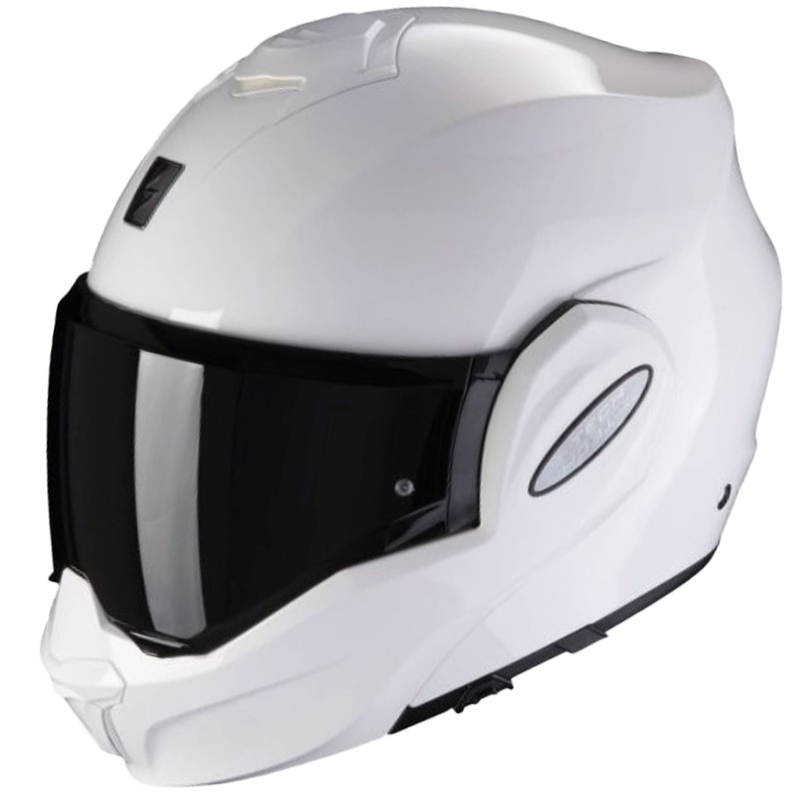 Scorpion EXO-TECH EVO atlenkiamas šalmas, baltas, blizgus