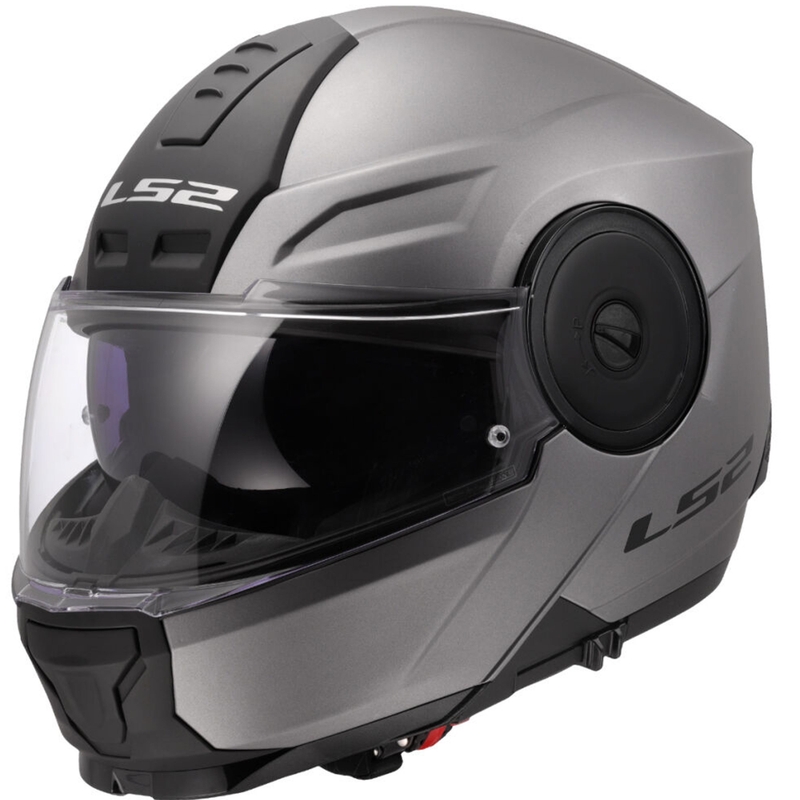 LS2 FF902 Scope II Solid matinis titano apverčiamas motociklininko šalmas