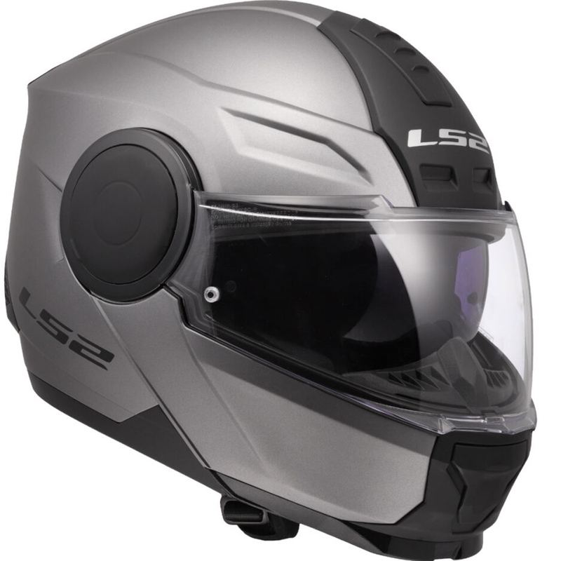 LS2 FF902 Scope II Solid matinis titano apverčiamas motociklininko šalmas