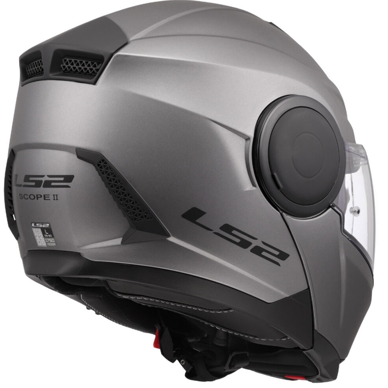 LS2 FF902 Scope II Solid matinis titano apverčiamas motociklininko šalmas
